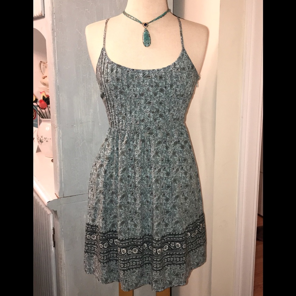 🌊 Light & Dark Teal spaghetti strap dress XS